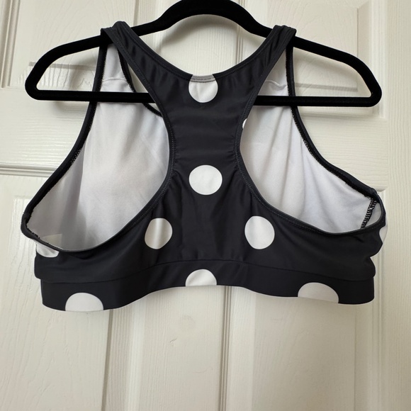 Ambrie two piece black with white polka dots bathing suit.  Size XL. - Picture 4 of 5